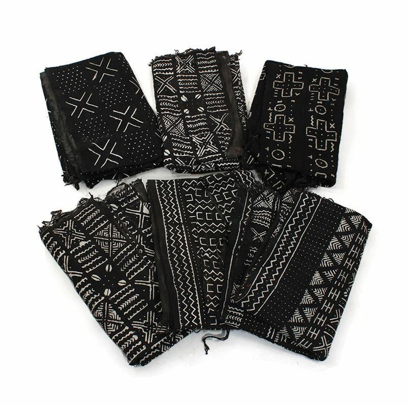 African Mud Cloth Fabric Bambara | Handwoven Mali Mudcloth (Black/White) gallery