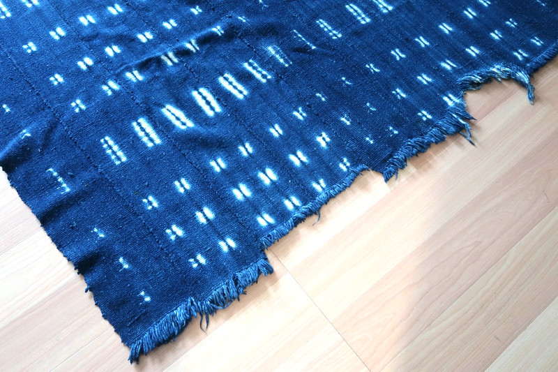 Vintage African Indigo Cloth - Mossi Tribe Burkina Faso - 46" x 65" Throw gallery