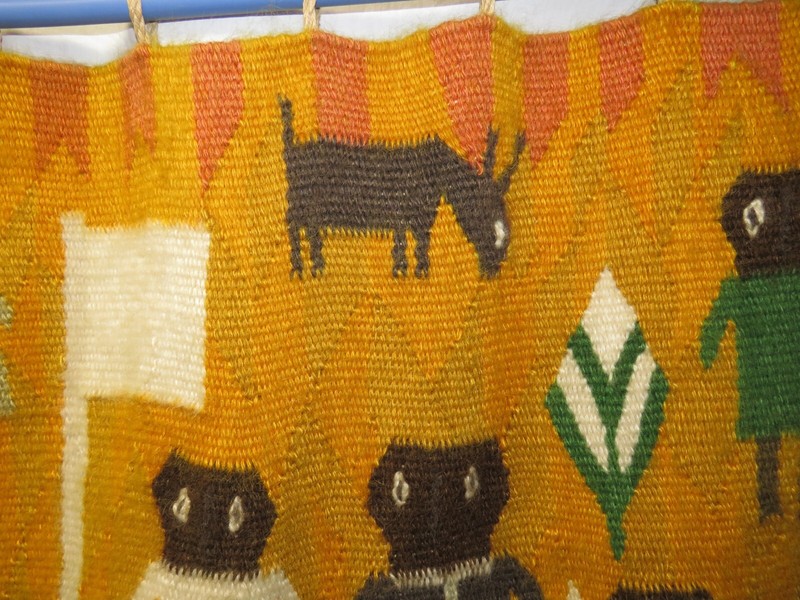 African Tapestry Thabana Li Mele, Lesotho - Wall Hanging - Happy Family Mohair gallery