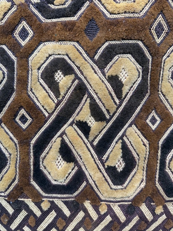 Antique Hand Woven Traditional African Raffia Congo Textile Cloth 44x60 Cm gallery