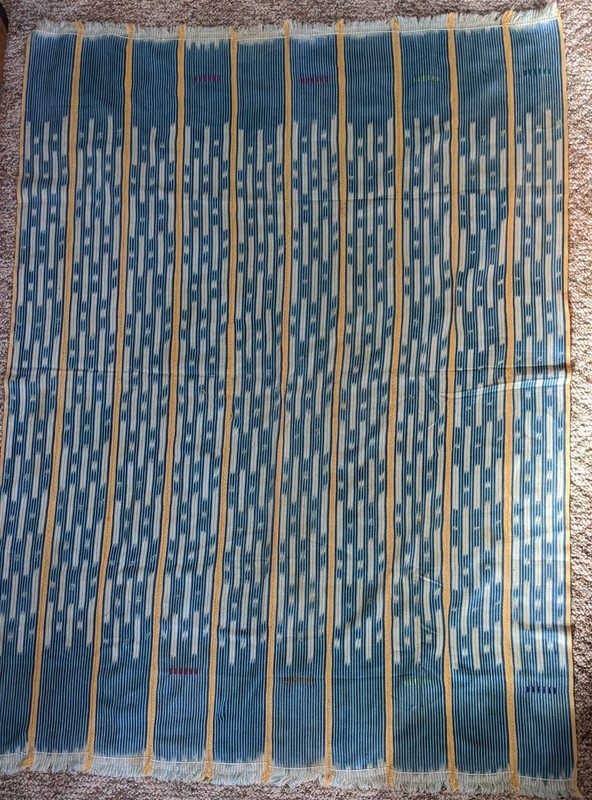 AFRICAN ORIGINAL HANDMADE COTTON TEXTILE STRIP WOVEN FABRIC WRAP SKIRT CLOTHING