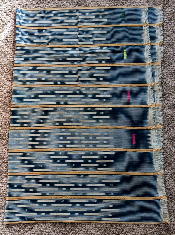 AFRICAN ORIGINAL HANDMADE COTTON TEXTILE STRIP WOVEN FABRIC WRAP SKIRT CLOTHING gallery