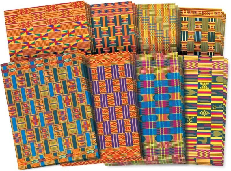 Double-Sided African Textile Paper Set - 32 Sheets for Crafting & Celebrations gallery