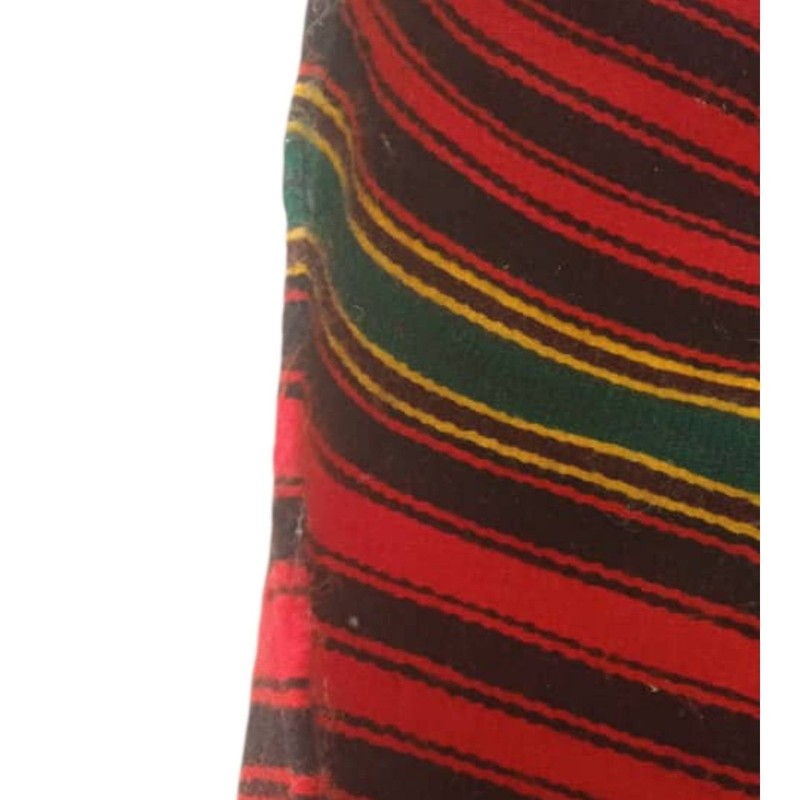Vintage Handmade Ghardaia Wool Textile 35x35cm Red Striped Saharan Berber Woven gallery
