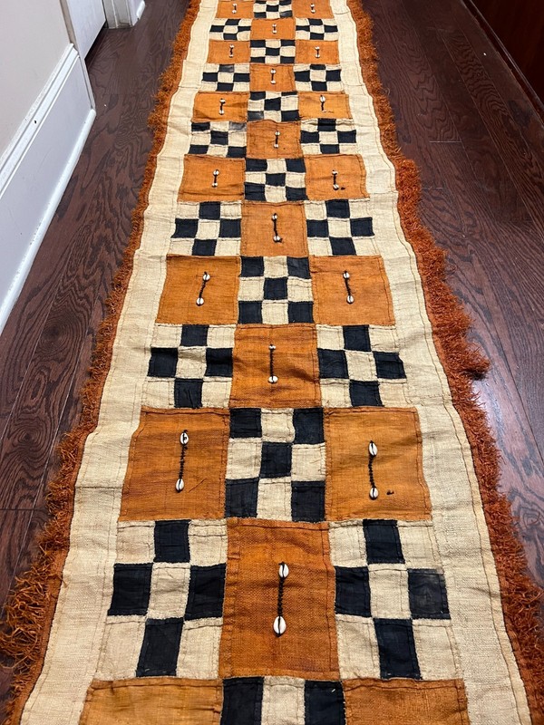 genuine 9 feet African (Congo) Kuba Raffia cloth fabric, natural woven handmade gallery