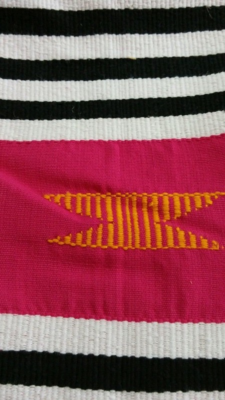 Kente Ewe strip 4in wide 64in length pink black gold white blue gallery