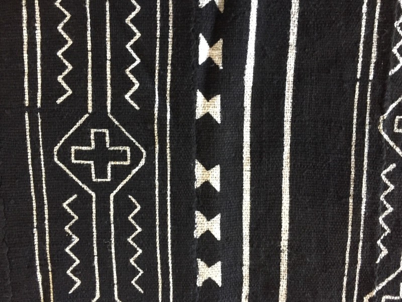 African Mali Black and White Mud Cloth Textile / PAIR 64" by 45.5" Pair gallery