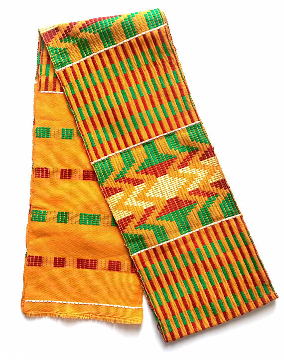 Handwoven Kente Stole Kente Scarf Asante Sash African Textile African Art Cloth