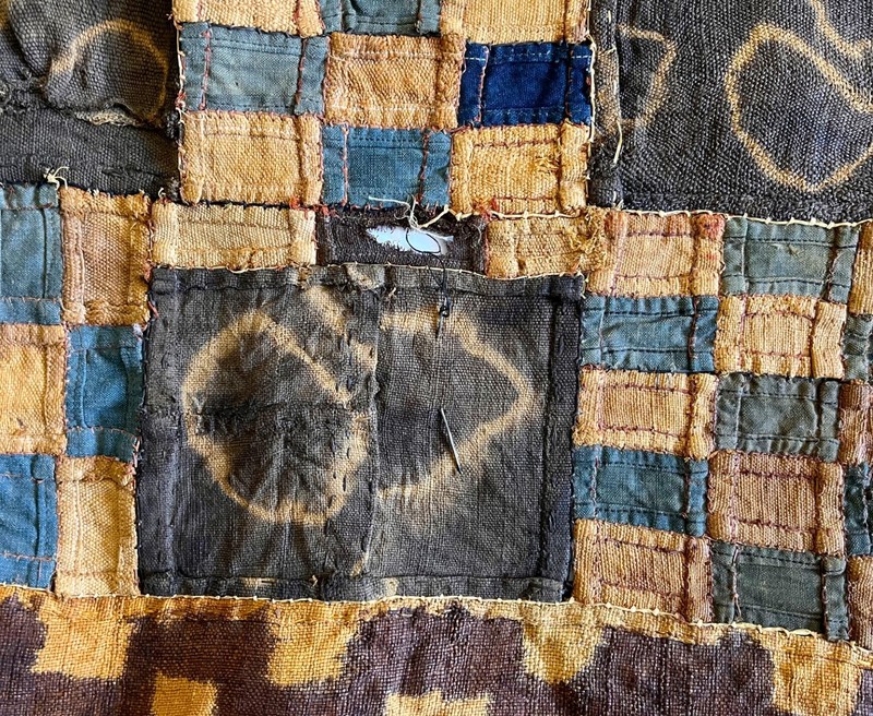 Vintage African Raffia Kuba Cloth in Excellent Condition - with Maker's Needle! gallery