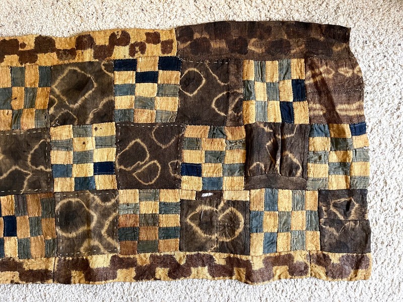 Vintage African Raffia Kuba Cloth in Excellent Condition - with Maker's Needle! gallery