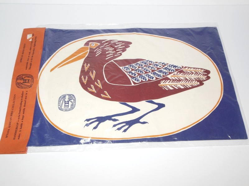 MSASA new African Hand Print Bird Collection Fabric 100% Cotton ~ 16 x 11 NIP