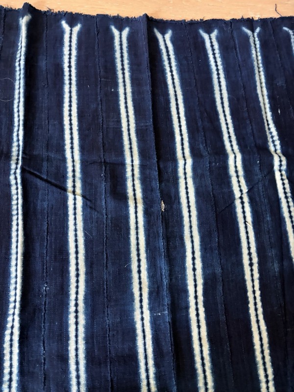Vintage African Indigo Denim Shibori Mudcloth Fabric 59” L x 38" W Textile 1192 gallery