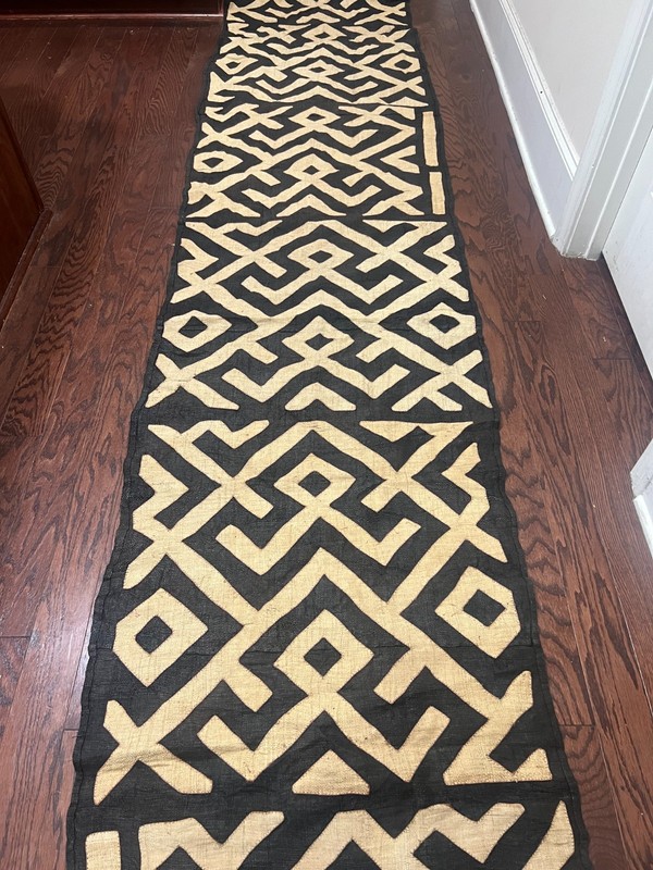 genuine 11 feet African (Congo) Kuba Raffia cloth fabric, natural woven handmade gallery
