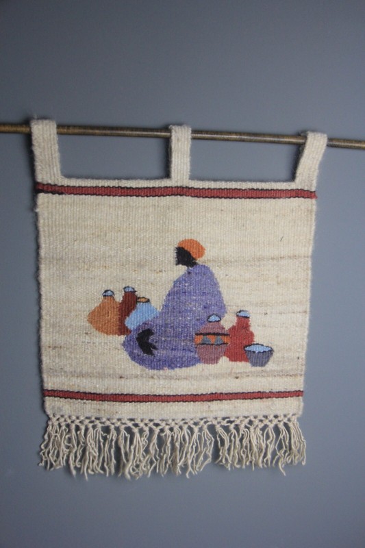 VTG Genuine Setsoto Hand Woven South African Wool Tapestry Kingdom of Lesotho gallery
