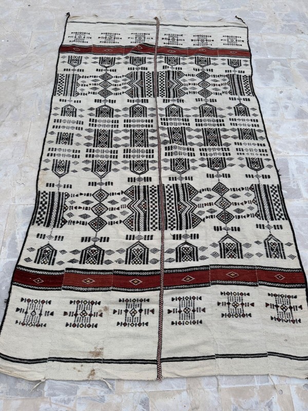 Vintage Beautiful Hand Woven African Mali Fulani Traditional Blanket 246x136 Cm gallery