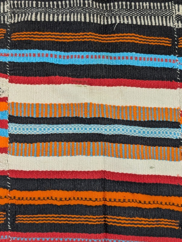 Vintage African Handwoven Patchwork Ghanaian Multicolor Textile 82x51in gallery