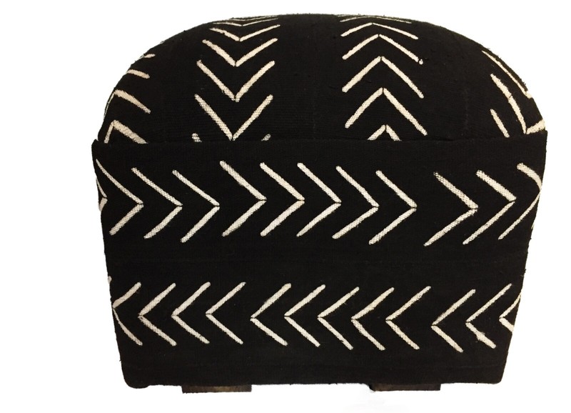 # 661 Superb LG Ottoman in African Malian Mud Cloth 18.» h by18″ D by 18″ w