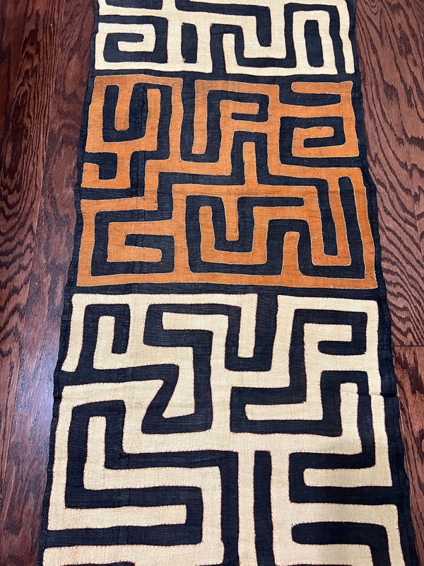 genuine 11 feet African (Congo) Kuba Raffia cloth fabric, natural woven handmade gallery