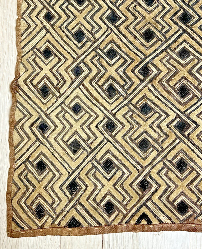 African Shoowa Kuba Cloth Raffia Art Textile Art 20" x 16" #580 gallery