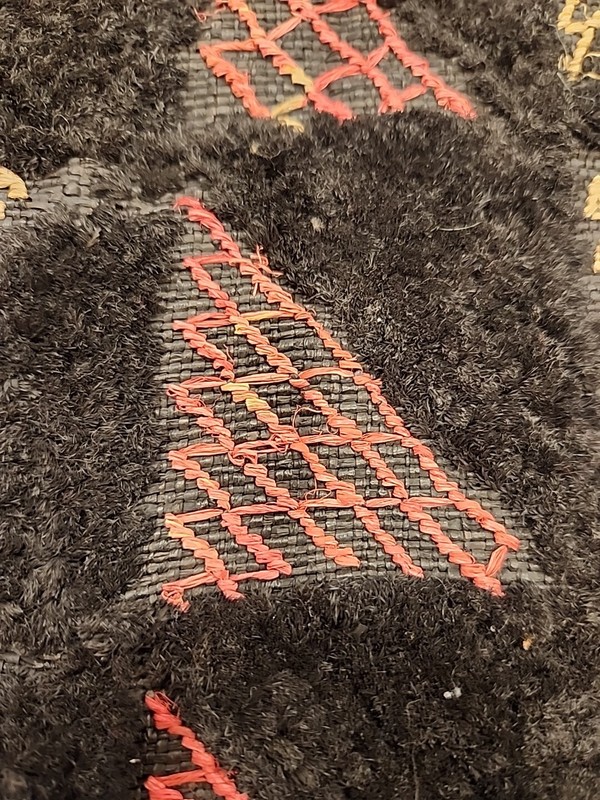 African Kuba Cloth Panel Vintage Hand Tied 25.5" x 20.5" gallery