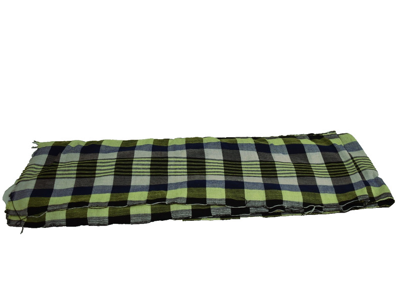 Gambia Hand Woven Traditional Kumandino Cloth 61"X 38" Blue/Light Green/White gallery
