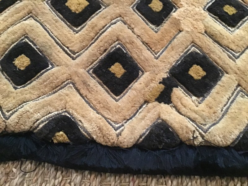 Vintage African Tribal Print Kuba Cloth Pillow Cover Handmade Approx 18x12" gallery