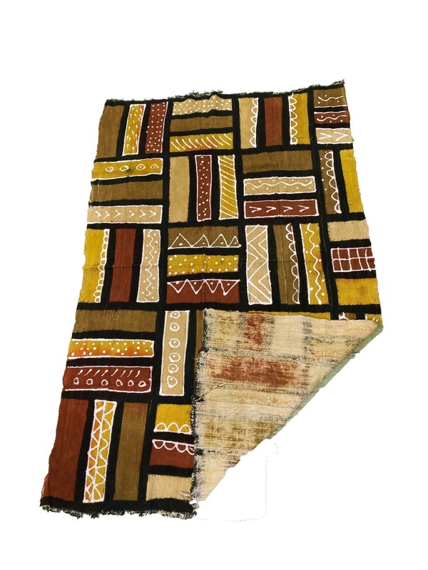 African Brown/Mustard/Black/White Mud Cloth Mali 38" by 58" gallery