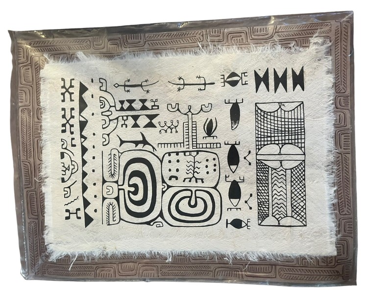 Unique African Tribal Tapa Cloth Fiber Painting Exotic Art gallery
