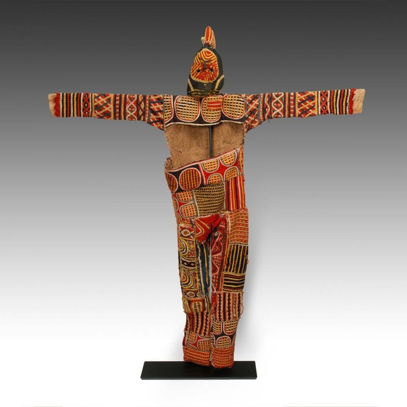 AGBOGHO MMUO MAIDEN SPIRIT DANCE COSTUME IGBO PEOPLE NIGERIA APPLIQUE 20TH C.