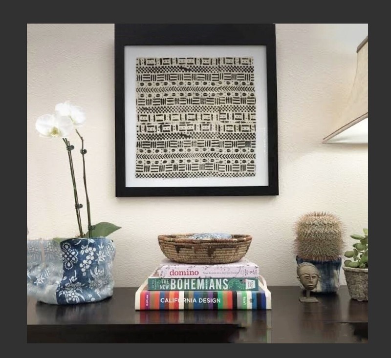 # 5729 African Black and White Mud Cloth Textile Mali 62" by 36" gallery