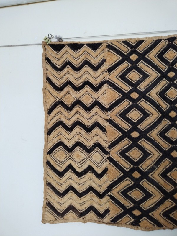 Vintage African kuba raffia clothes congo hand woven traditional item627 gallery