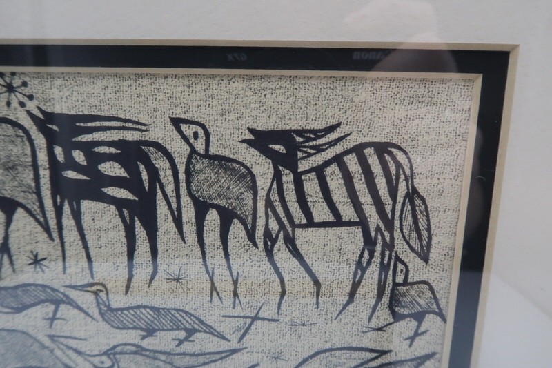 VTG Print of Korhogo Senufo Ivory Coast Cloth Painting Mid-Century Framed 12x10” gallery