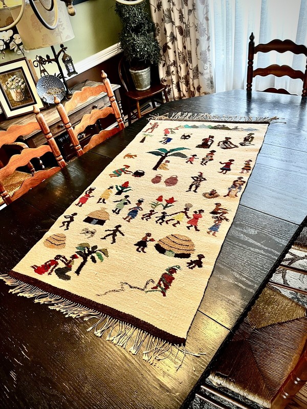 Marjorie Pope-Ellis School of Weaving Wool Rug (54”x27”) Sobantu South Africa gallery