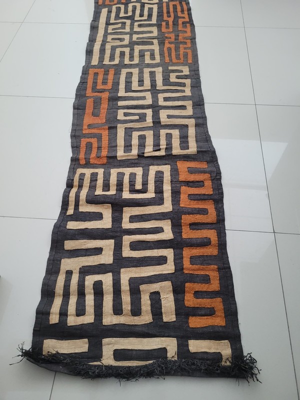 African Congo Art, Kuba Raffia Textile Natural Woven gallery