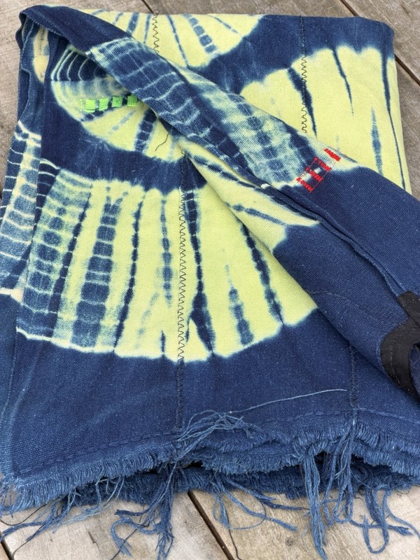 Vintage African Indigo Baule Tie Dye Mudcloth 59” L x 40” W Textile | No. 143 gallery