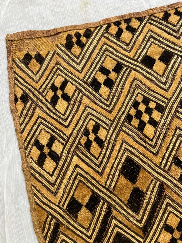 Vintage African Kuba Cloth Raffia Textile Handwoven Congo Tribal Art S17 gallery