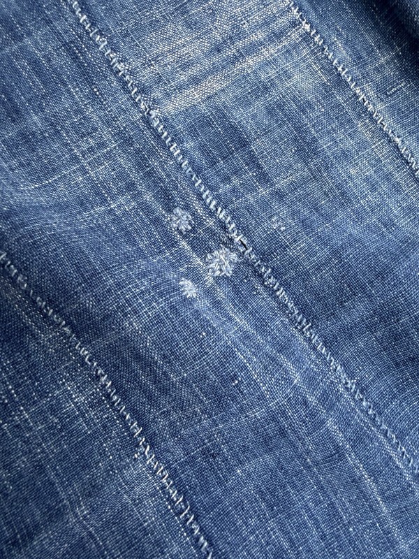 Vintage African Indigo Denim Mossi Mudcloth 79”L x 43”W Textile Throw | No. 169 gallery