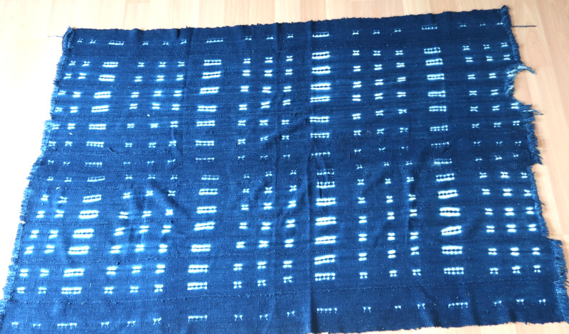 Vintage African Indigo Cloth - Mossi Tribe Burkina Faso - 46" x 65" Throw gallery