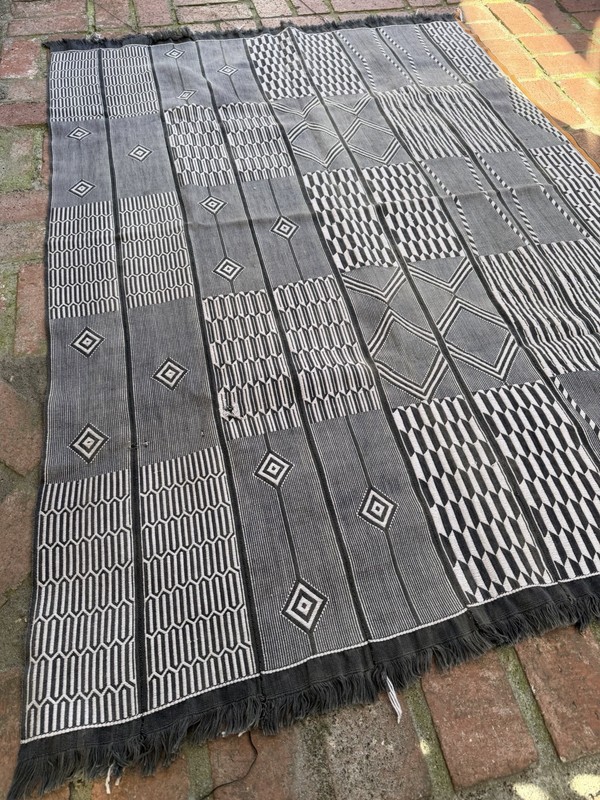 Vintage African Baule Mudcloth Textile Throw Rug 61” L x 44” W Textile | No. 167 gallery