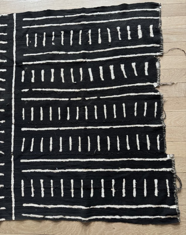 Vintage African Mudcloth, Cotton, Mali, Dk Brown, Atisan Made, Decor, 54 x34" gallery