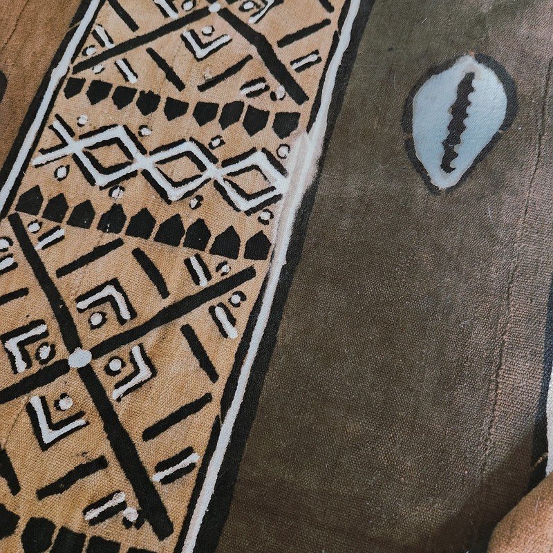 Vtg Malian Mudcloth 50x76 Authentic Bogolanfini Textile Afrohemian Throw Boho gallery