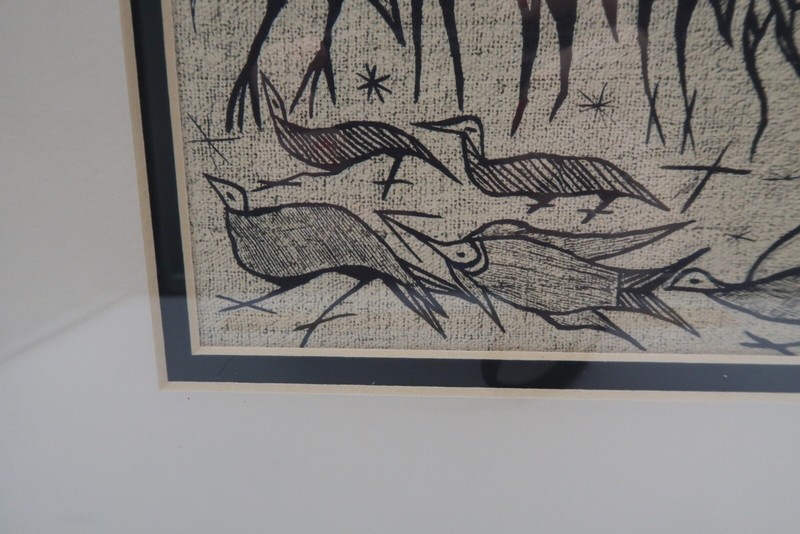 VTG Print of Korhogo Senufo Ivory Coast Cloth Painting Mid-Century Framed 12x10” gallery