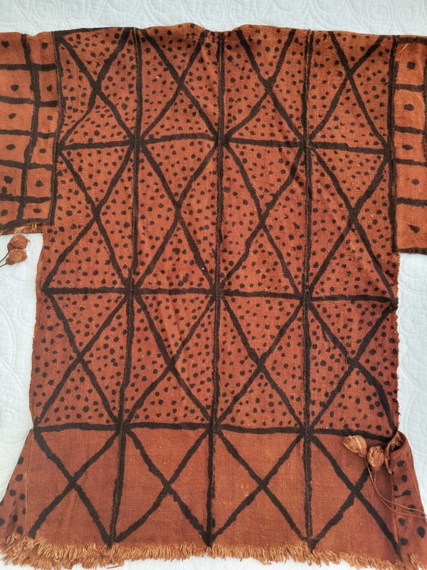 Vintage African Mali Bogolan MUD CLOTH Tunic SHIRT Hand Woven Painted Textile gallery