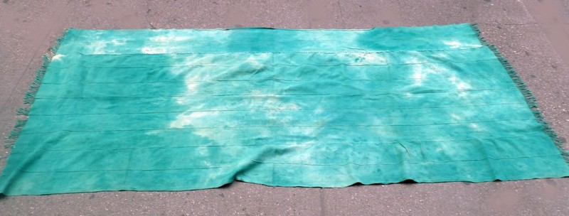 AFRICAN TRADITIONAL COTTON STRIP WOVEN TEXTILE GREEN CAPE WRAP SKIRT CLOTHING gallery