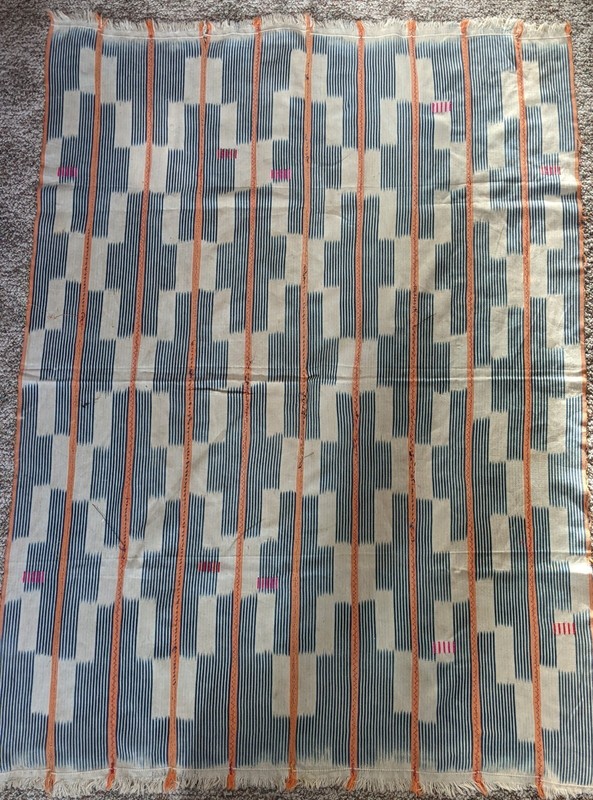 AFRICAN ORIGINAL HANDMADE COTTON TEXTILE STRIP WOVEN FABRIC WRAP SKIRT CLOTHING gallery