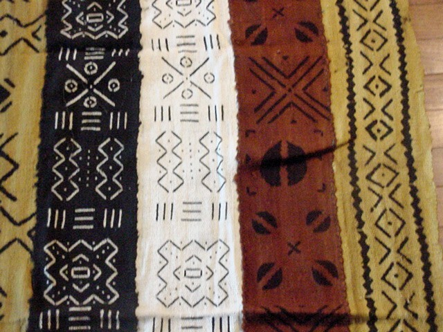 Vintage handmade African art Mud cloth , fabric Mali #F Tapestry-Free Shipping gallery