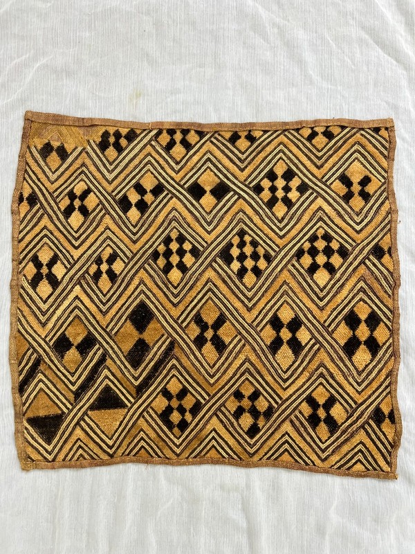 Vintage African Kuba Cloth Raffia Textile Handwoven Congo Tribal Art S17 gallery