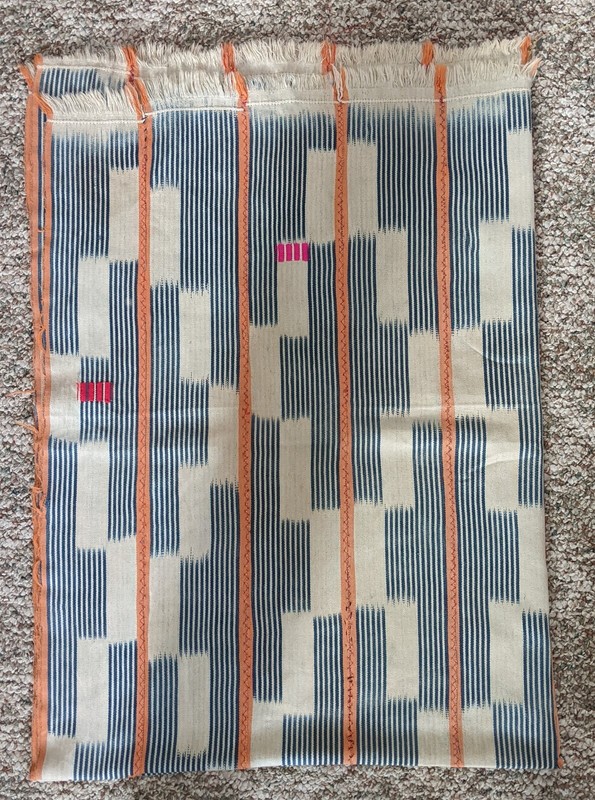 AFRICAN ORIGINAL HANDMADE COTTON TEXTILE STRIP WOVEN FABRIC WRAP SKIRT CLOTHING gallery