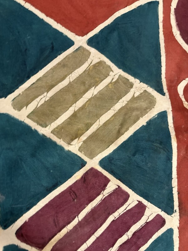VTG? African Hand Dyed Batik? Mud Cloth ? Fabric Cloth 60x75 Animals gallery