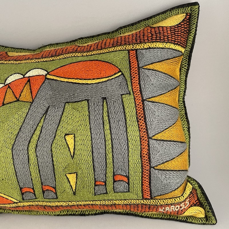 Kaross Embroidered Pillow Giraffe South Africa gallery